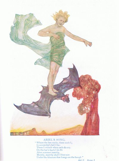 La canción de Ariel (La Tempestad), de Cuentos de Shakespeare pub. por Ward Lock & Co Ltd de A. Jackson