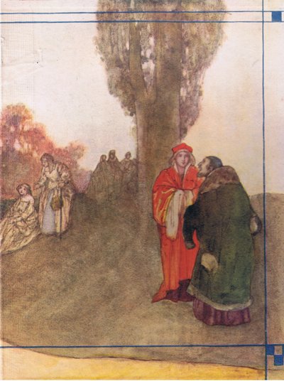 Diseño del interior de la portada, de Cuentos de Shakespeare publicado por Ward Lock & Co Ltd, 1930-40s de A. Jackson