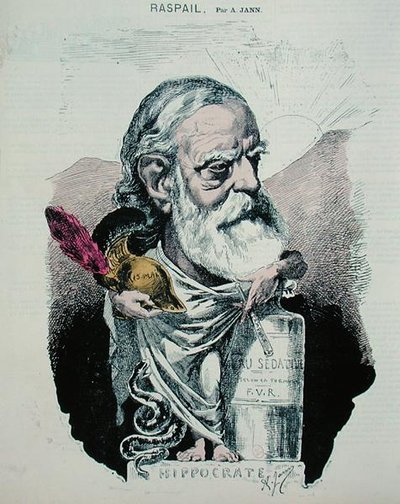 Caricatura de François Vincent Raspail (1794-1878) c.1870 de A. Jann