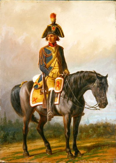 Un oficial de policía de los Estados Unidos Belgas montado en un caballo de A. Jules Van Imschoot