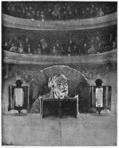 Cómo un actor ve a su audiencia y al apuntador, c.1890 de A. Kamak