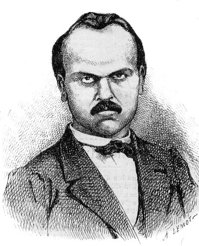 Retrato de Louis Noir (1837-1901) escritor francés de A Lemot