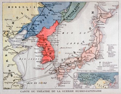 Mapa del teatro de la guerra ruso-japonesa de A Meunier