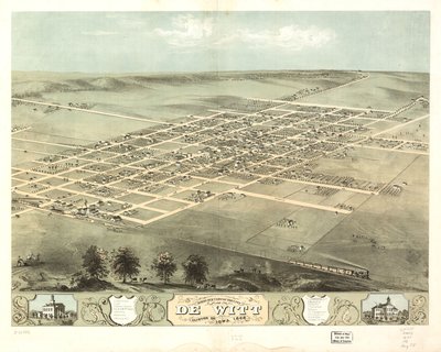 Vista aérea de la ciudad de De Witt, condado de Clinton, Iowa 1868. LOC 73693396 de A. Ruger