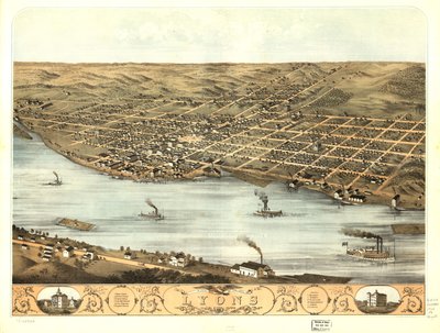La ciudad de Lyon a vista de pájaro de A. Ruger