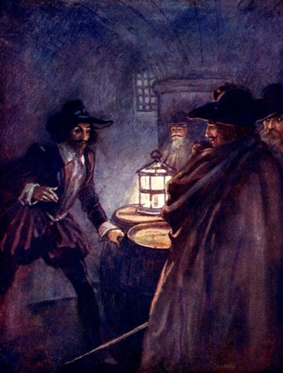 Hombres severos con espadas desenvainadas se cerraron sobre él, 1605, 1905 de A. S. Forrest