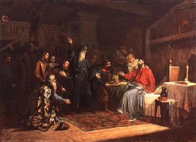 Invitando al Príncipe Posharsky a liderar la liberación de Moscú de los polacos en 1616 de A. Shvaykevich