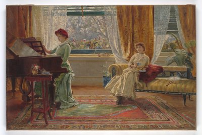 Un interior con dos damas, 1880 de A. Trevor Haddon