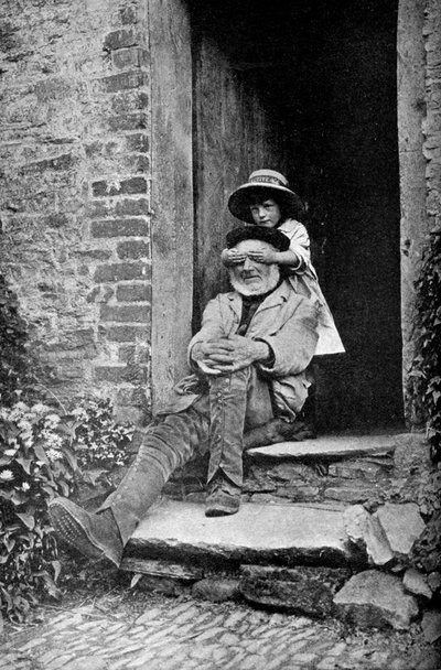 Una niña con su abuelo, Inglaterra, c. 1922 de A. W. Cutler