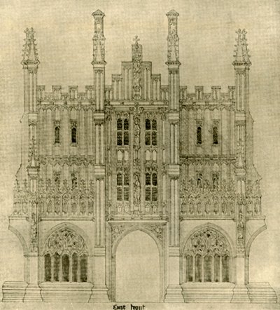 Dibujo arquitectónico: Frente este, 1833-1834, 1906 de A. W. N. Pugin