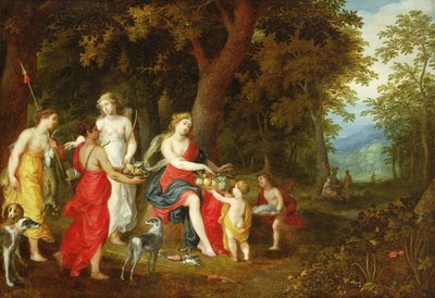 Diana y sus doncellas, después de la caza, 1626 de A. and Balen, H. van Govaerts