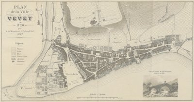 Plano de la ciudad de Vevey en 1726 de A. de Mandrot