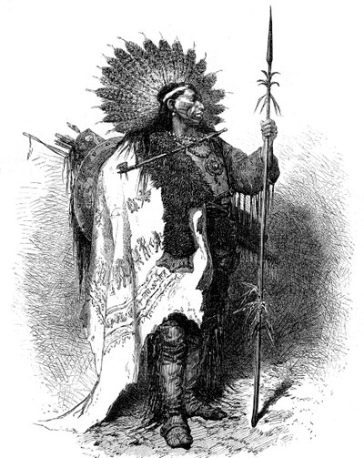 Un nativo americano, EE.UU., siglo XIX de A. de Neuville