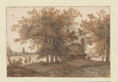 Paisaje con una casa entre árboles de Aarnout ter Himpel
