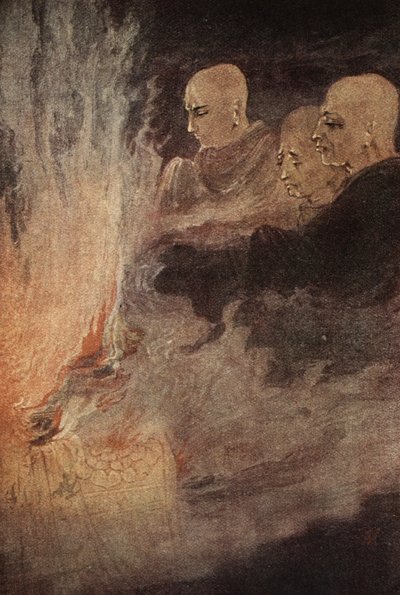 La liberación final, ilustración de "Mitos de los hindúes y los budistas" de la hermana Nivedita y Ananda Coomaraswamy de Abanindranath Tagore