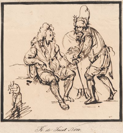 Un Jardinero y un Caballero de Abbé de Saint Non Jean Claude Richard