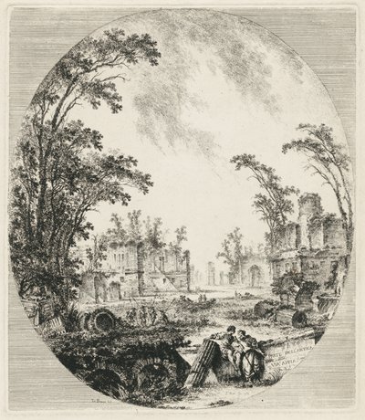 Sección de la antigua vía Apia de Abbé de Saint Non Jean Claude Richard after Jean Baptiste Le Prince