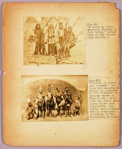 Fig. XI «Un grupo de indios norteamericanos con traje completo», carpeta de estudios para el libro Concealing Coloration in the Animal Kingdom de Abbott Handerson Thayer