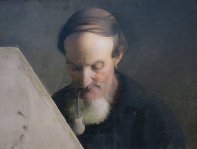 Pescador remendando redes de Abbott Handerson Thayer