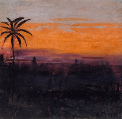 El cielo simulado por los flamencos rojos, estudio para el libro La coloración oculta en el reino animal de Abbott Handerson Thayer