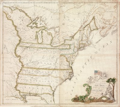 Primer mapa nacional de América, 1784 de Abel Buell