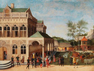 Una logia elegante con la propuesta de Isaac a Rebeca de Abel Grimmer