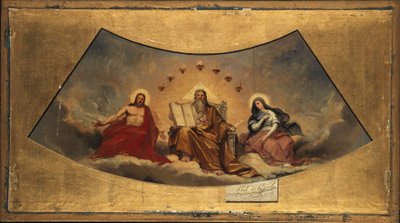 El Padre Eterno, Cristo y la Virgen María, hacia 1838 (óleo sobre lienzo) de Abel de Pujol
