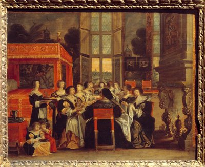 Conversación de damas en ausencia de sus maridos: Cena de Abraham (after) Bosse