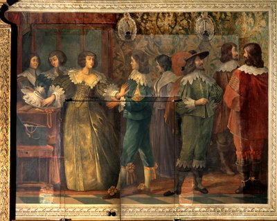 Escena de la vida de Charles de Valois (1573-1650), Duque de Angulema - Escena de fiesta dada con motivo del matrimonio de Charles de Valois con su segunda esposa en 1644 de Abraham (after) Bosse