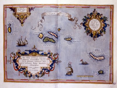 Las Azores, según el Atlas de Ortelius de Abraham (after) Ortelius