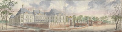 La Casa de Honselaersdijk y sus alrededores, vista desde el patio delantero de Abraham Beerstraten