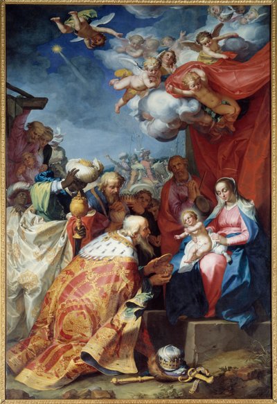 Adoración de los Magos de Abraham Bloemaert