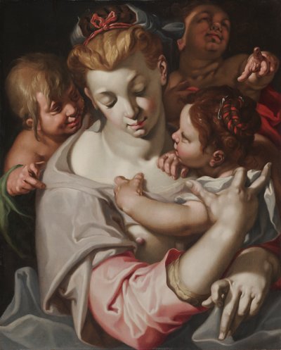 Caridad, c.1590 (óleo sobre madera) de Abraham Bloemaert