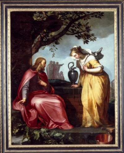 Cristo y la samaritana de Abraham Bloemaert