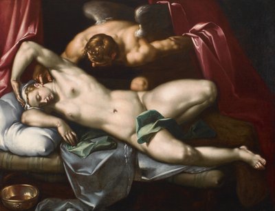 Cupido visitando a Psique por la noche de Abraham Bloemaert