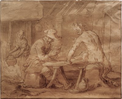 El sátiro en la granja de Abraham Bloemaert