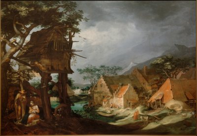 Paisaje con descanso en la huida de Abraham Bloemaert