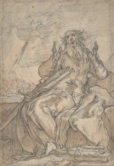 San Pablo sentado, con su conversión en el fondo, finales del siglo XVI-mediados del siglo XVII de Abraham Bloemaert