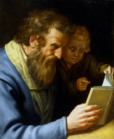 San Mateo y un ángel, 1621 de Abraham Bloemaert