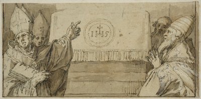 Los cuatro Padres de la Iglesia latina ante un altar de Abraham Bloemaert