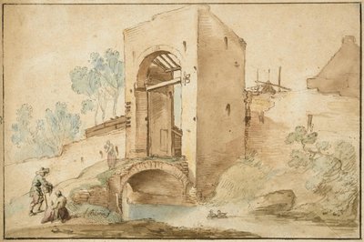 La puerta de entrada a una ciudad de Abraham Bloemaert