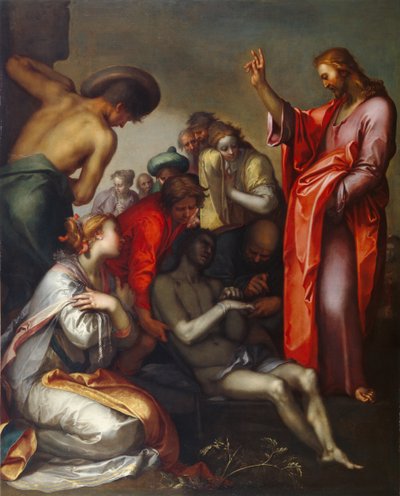 La resurrección de Lázaro de Abraham Bloemaert
