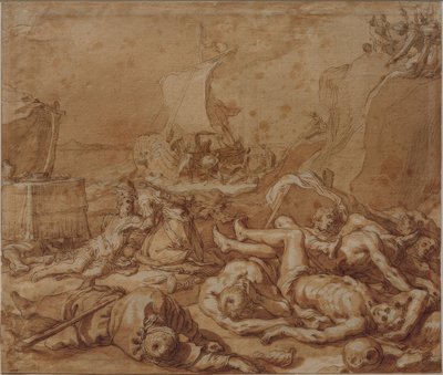 Teágenes y Cariclea después del naufragio de Abraham Bloemaert