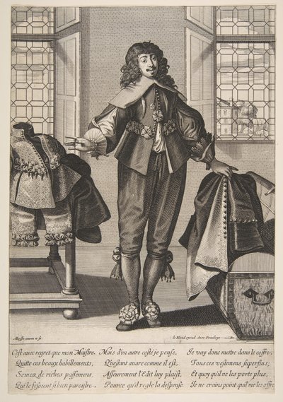 Un Valet Guardando la Ropa Lujosa de su Amo de Abraham Bosse