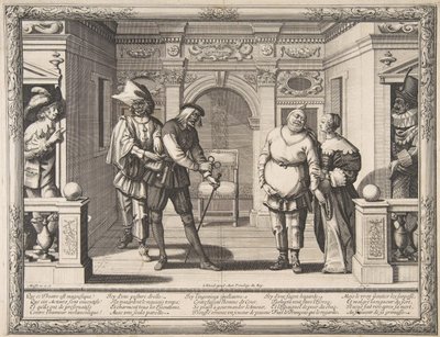 Actores en el Hotel de Bourgogne, ca. 1633-34 de Abraham Bosse