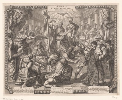 Retiro de los jansenistas La Deroute et Confusion des Iansenistes. (título en el objeto) de Abraham Bosse