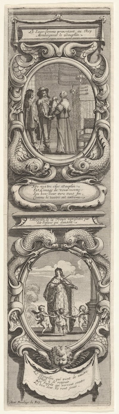 Alegorías en honor del nacimiento del Delfín, ca. 1638 de Abraham Bosse