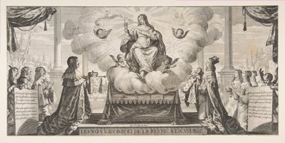 Almanaque de 1639: Luis XIII y Ana de Austria confiando el reino y el príncipe, 1639 de Abraham Bosse