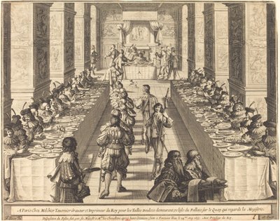 Banquete ofrecido por el rey a los nuevos caballeros de Abraham Bosse