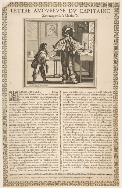 Carta de amor del capitán, ca. 1636 de Abraham Bosse
